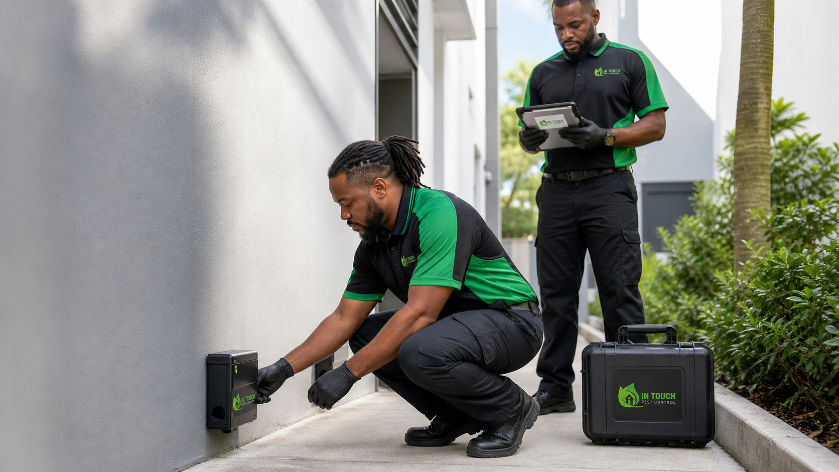 In Touch Pest Control technicians providing Seasonal Vehicle Storage Pest Protection in South Florida